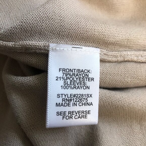 Lety and Me Beige Vittoria Pointelle Sleeve Sweater Womens Size XL Knit Top NEW - Picture 6 of 8